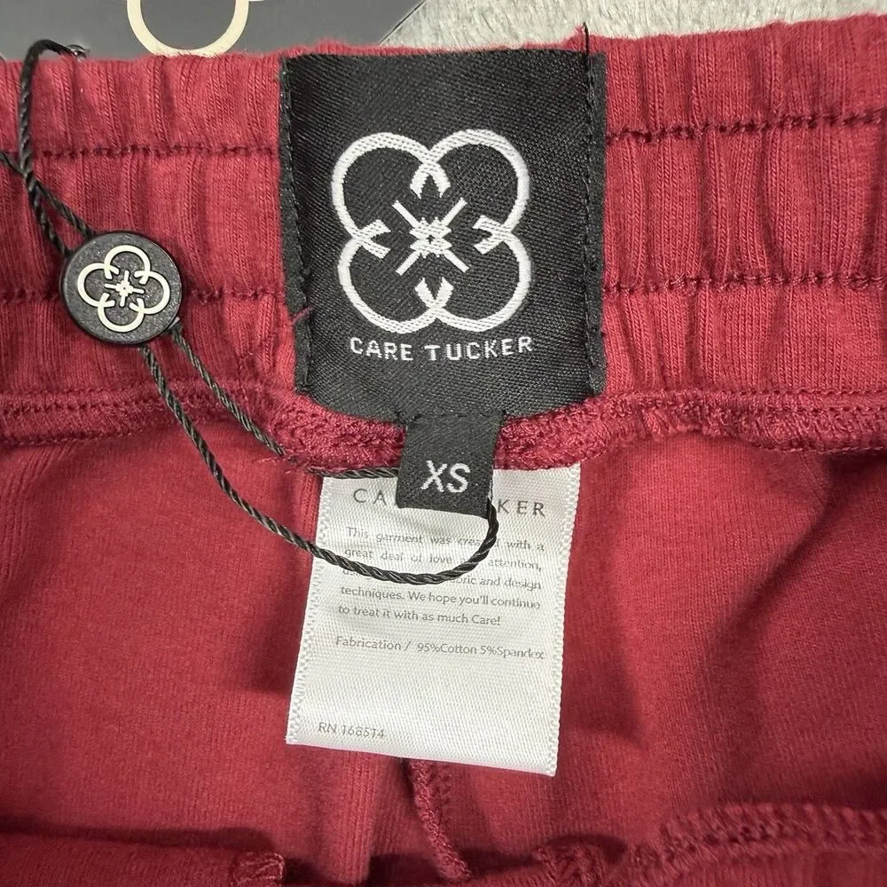 Care Tucker Pants Womens XS Red Jordan Interlock Bordeaux Side Stripe Zip Office